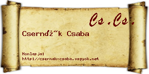 Csernák Csaba névjegykártya